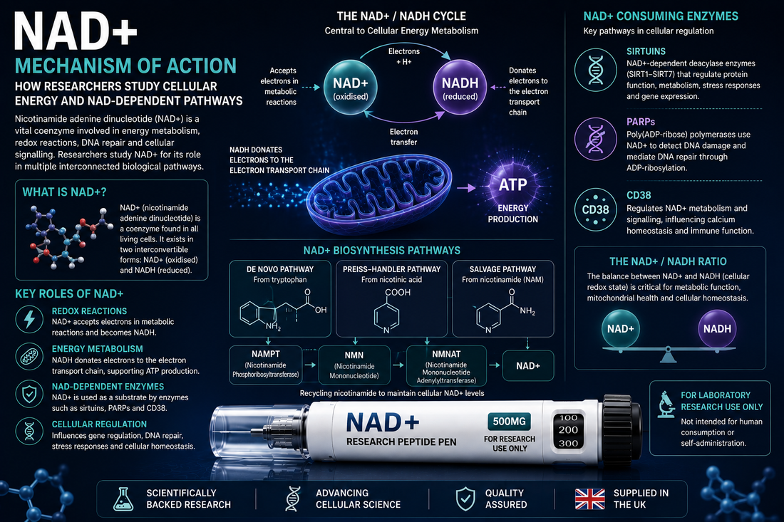 NAD+ Mechanism of Action: How Researchers Study Cellular Energy and NAD-Dependent Pathways