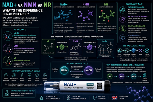 NAD+ vs NMN vs NR: What's the Difference in NAD Research?